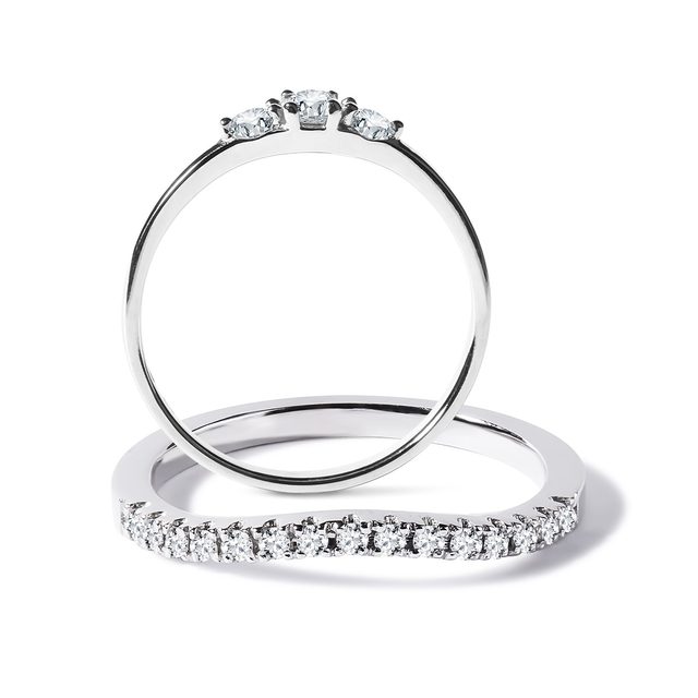 ELEGANTES VERLOBUNGS- UND EHERING IN WEISSGOLD - TRAURING- UND VERLOBUNGSSETS - 