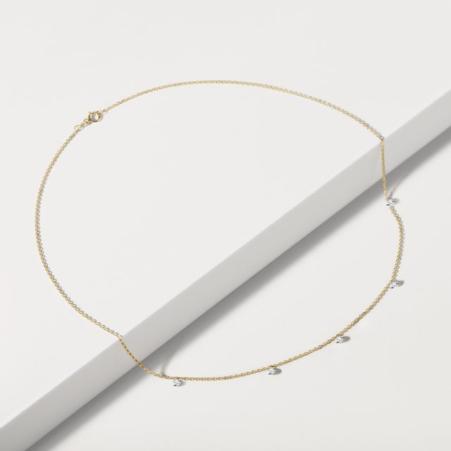 COLLIER MIT IM LABOR GEZÜCHTETEN DIAMANTEN IN GELBGOLD - KETTEN MIT DIAMANTEN - 
