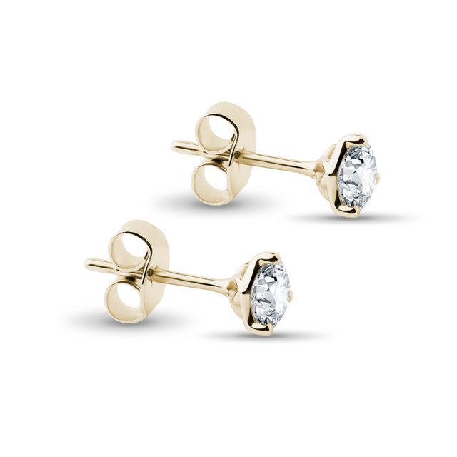 NAPICHOVACIE NÁUŠNICE ZO 14 KT ZLATA S BRILIANTMI - NAPICHOVACIE NÁUŠNICE S DIAMANTMI - 