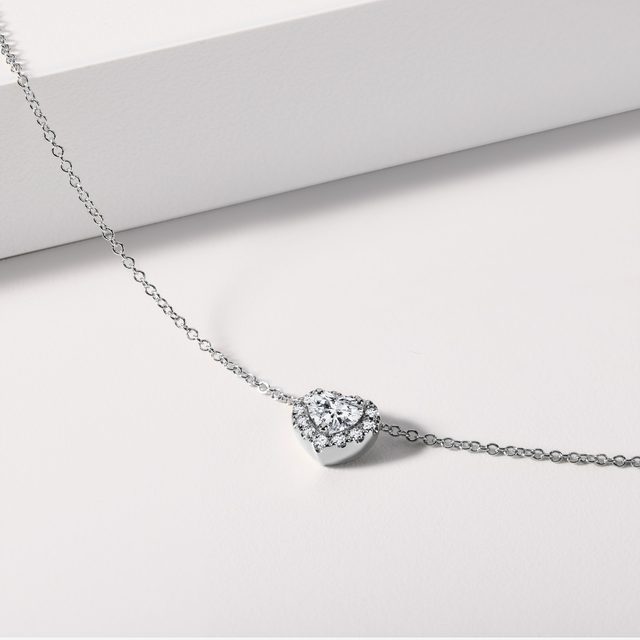 HERZ-HALSKETTE MIT DIAMANTEN IN WEISSGOLD - KETTEN MIT DIAMANTEN - 