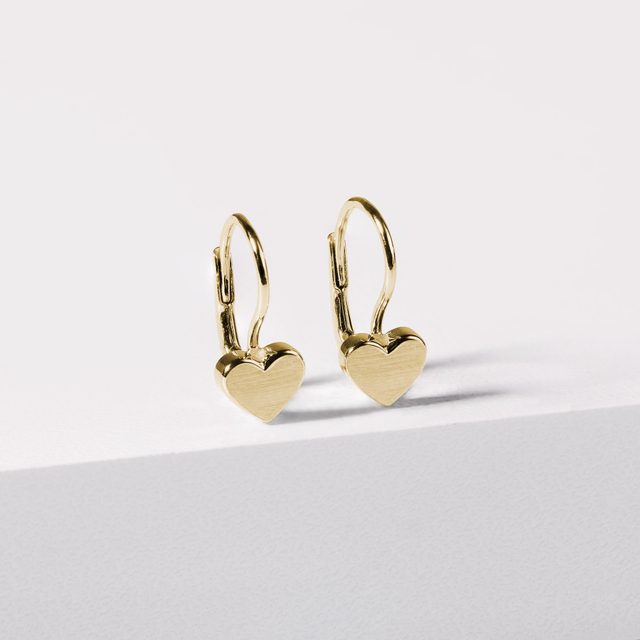 GOLDOHRRINGE IN HERZFORM - OHRRINGE KINDER - 