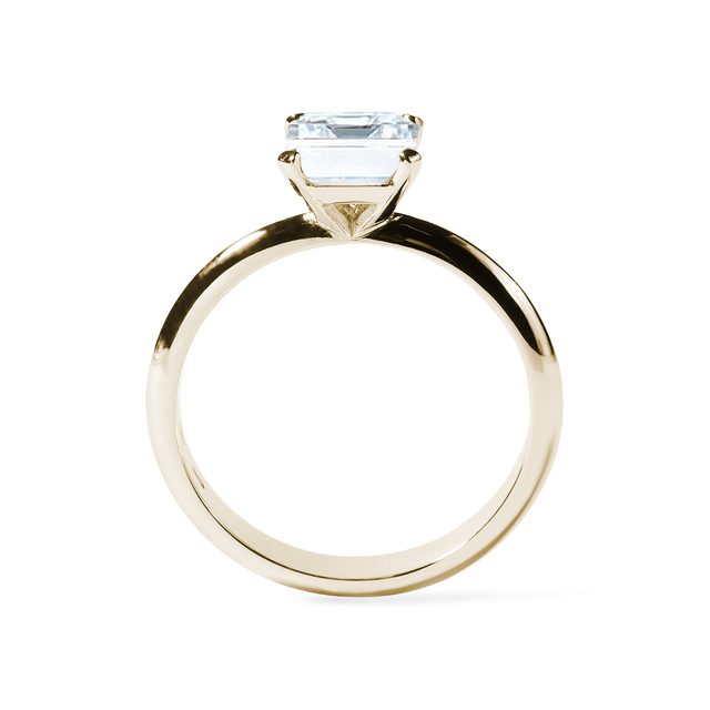 ASSCHER CUT DIAMOND ENGAGEMENT RING IN YELLOW GOLD - RINGS WITH LAB-GROWN DIAMONDS - 