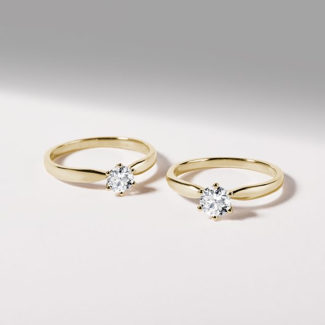 BAGUE DELUXE EN OR JAUNE AVEC DIAMANT - TAILLE BRILLANT - 