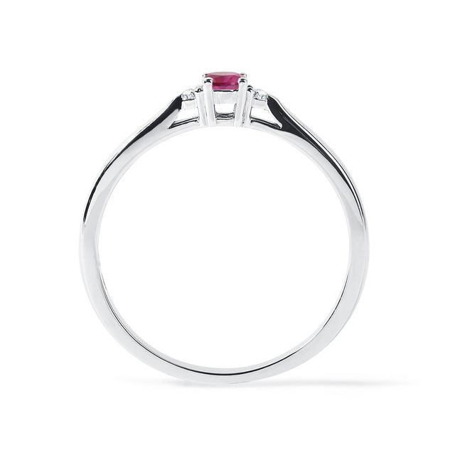 BAGUE D'OR BLANC AVEC DIAMANTS ET TOURMALINE - BAGUES EN TOURMALINE - 