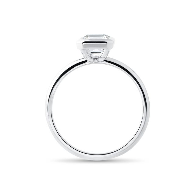 WHITE GOLD RADIANT CUT DIAMOND RING - RINGS WITH LAB-GROWN DIAMONDS - 