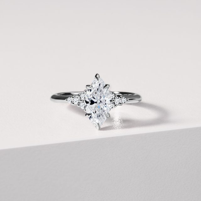 RING MIT 1 CT LABORDIAMANT IM MARQUISE-SCHLIFF IN WEISSGOLD - RINGE MIT LAB GROWN DIAMANTEN - 