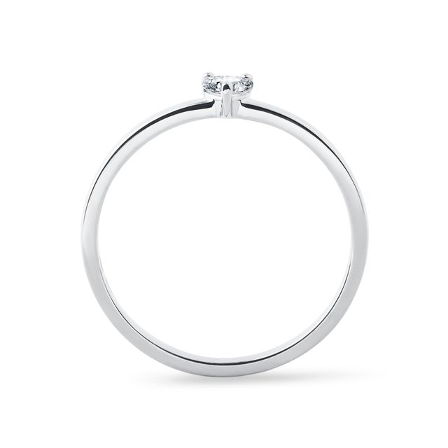 BAGUE EN OR BLANC AVEC DIAMANT CŒUR - BAGUES EN DIAMANT - 