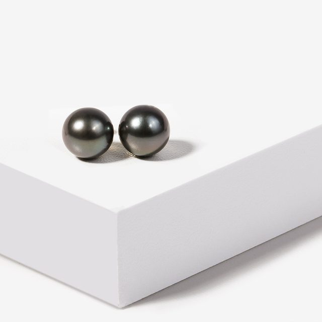 KOLCZYKI Z ŻÓŁTEGO ZŁOTA Z TAHITAŃSKIMI PERŁAMI - KOLCZYKI Z PERŁAMI - 