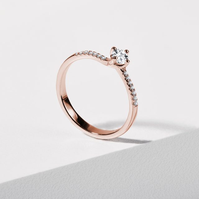ZARTER VERLOBUNGSRING AUS ROSÉGOLD MIT DIAMANT - VERLOBUNGSRINGE DIAMANTEN - 