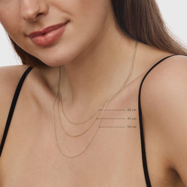 ROLO 25 CHAIN IN GOLD, 42 CM LONG - GOLD CHAINS - 