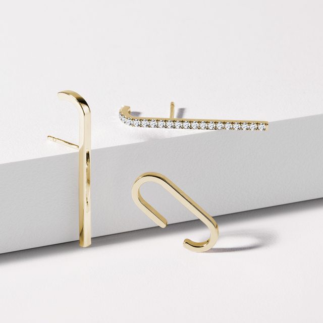 SINGLE GOLD BAR EARRING - SINGLE EARRINGS - 