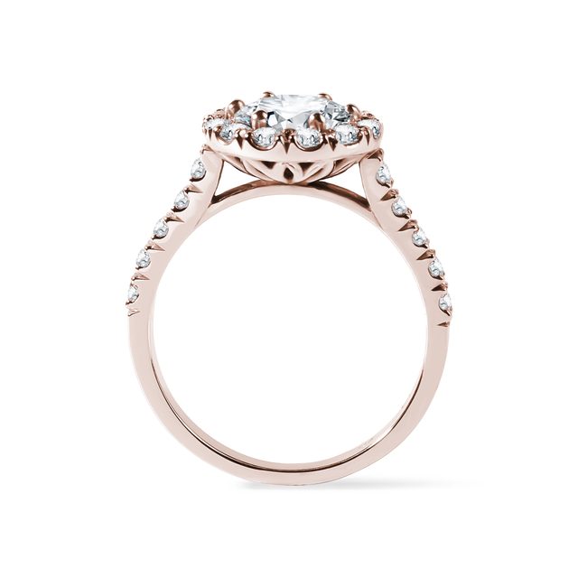 DIAMOND HALO RING IN 14K ROSE GOLD - RINGS WITH LAB-GROWN DIAMONDS - 