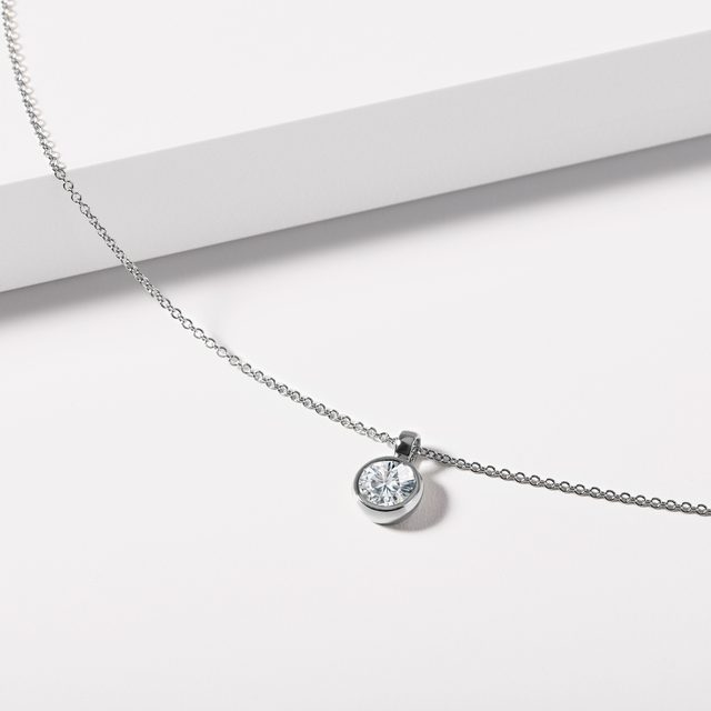 HALSKETTE MIT RUNDEM LABOR-DIAMANT IN WEISSGOLD - KETTEN MIT DIAMANTEN - 
