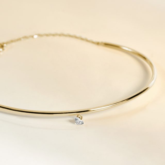 BRACELET CHAÎNE EN OR JAUNE ET DIAMANT - BRACELETS AVEC DIAMANTS - 