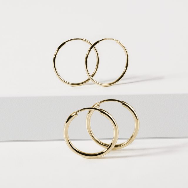 25 MM GOLD HOOP EARRINGS - YELLOW GOLD EARRINGS - 