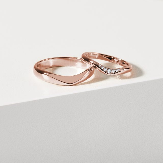 ORIGINAL WEDDING RINGS IN ROSE GOLD - ROSE GOLD WEDDING SETS - 