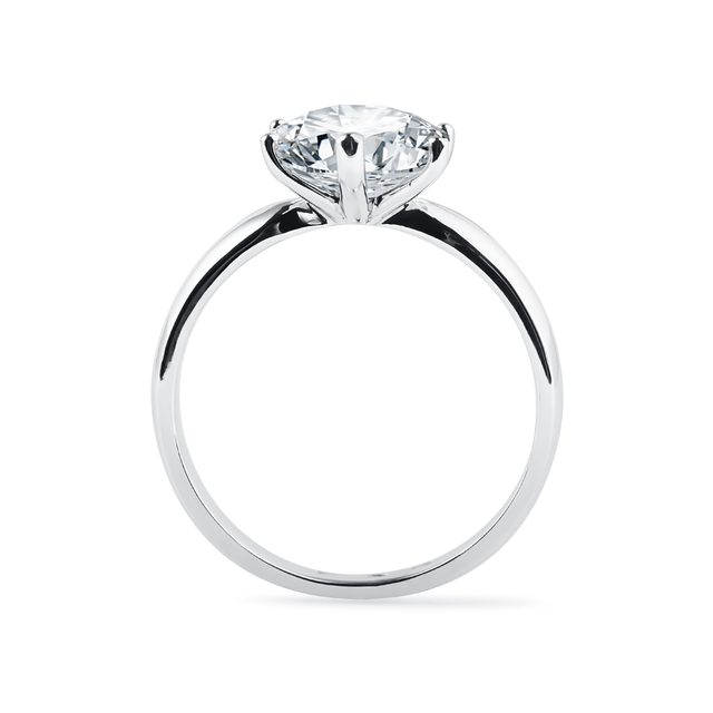 ZÁSNUBNÍ BRILIANTOVÝ PRSTEN Z BÍLÉHO 14K ZLATA - ZÁSNUBNÍ PRSTENY S BRILIANTEM - 