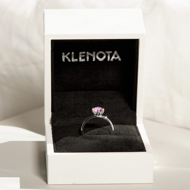 WHITE GOLD 1CT PINK DIAMOND ENGAGEMENT RING - RINGS WITH LAB-GROWN DIAMONDS - 