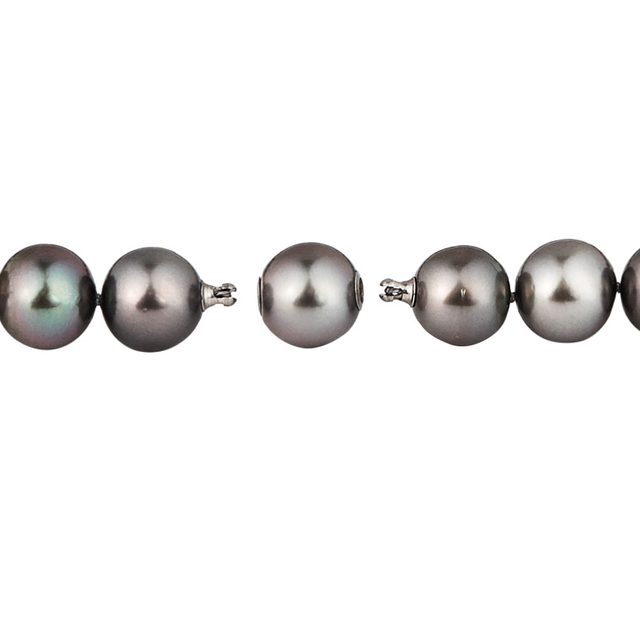 GRADUATED TAHITIAN PEARL NECKLACE - PEARL NECKLACES - 