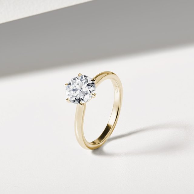 LAB GROWN DIAMOND GOLD ENGAGEMENT RING - RINGS WITH LAB-GROWN DIAMONDS - 