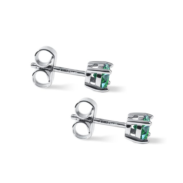 NÁUŠNICE Z BIELEHO ZLATA SO SMARAGDAMI - NÁUŠNICE SO SMARAGDOM - 