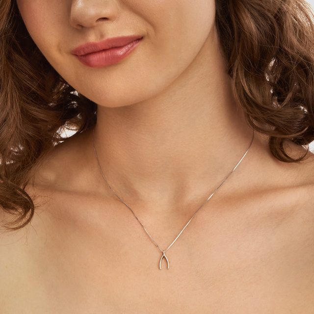 COLLIER EN OR BLANC AVEC PENDENTIF - COLLIERS EN OR BLANC - 