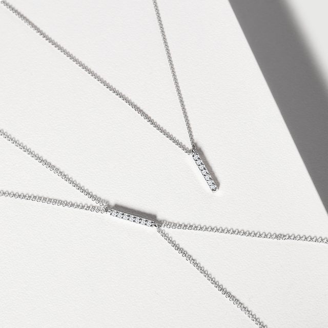 BRILLANTSCHMUCK IN 14K WEISSGOLD GEFASST - SCHMUCK SETS DIAMANT - 