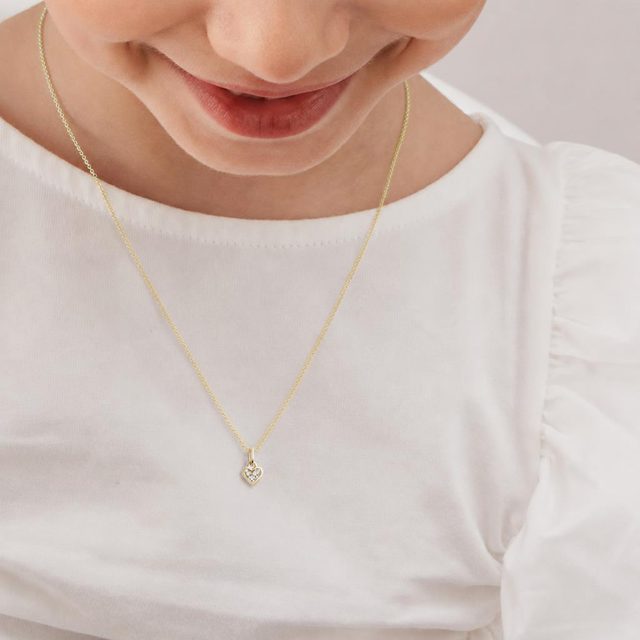 HERZANHÄNGER MIT DIAMANTEN IN GOLD - ANHÄNGER - 