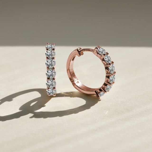 LUXURIÖSE OHRRINGE MIT DIAMANTEN IN ROSÉGOLD - OHRRINGE DIAMANT - 