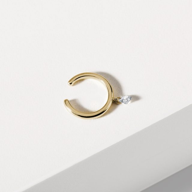 BAGUE D'OREILLE EN OR JAUNE ET DIAMANT DE SYNTHÈSE - BAGUES D'OREILLE - 