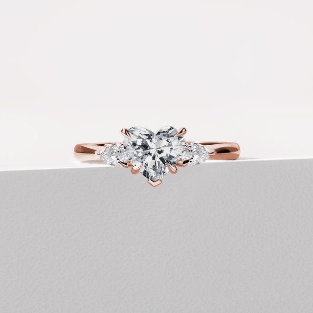 1CT HEART DIAMOND RING IN ROSE GOLD - RINGS WITH LAB-GROWN DIAMONDS - 