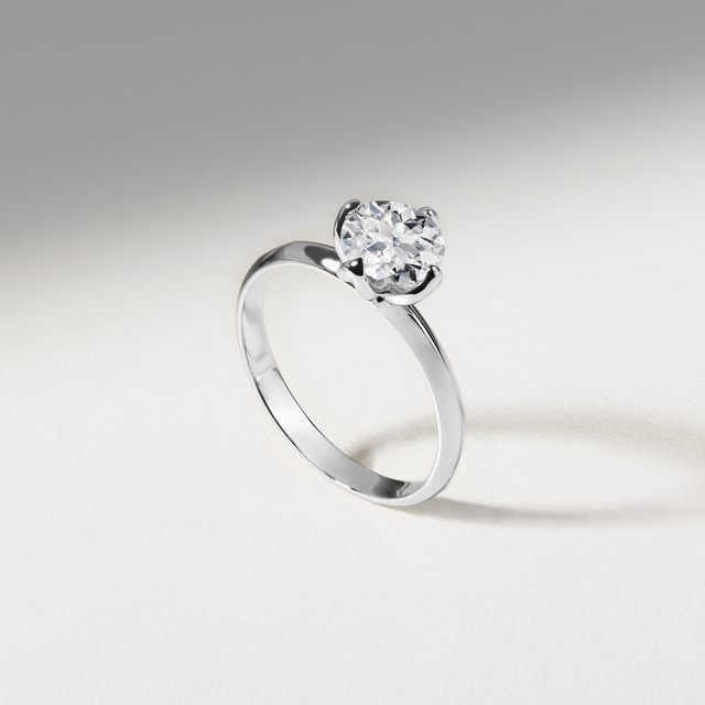 BAGUE EN OR BLANC AVEC DIAMANT DE SYNTHÈSE 1 CARAT - BAGUES AVEC DIAMANTS DE SYNTHÈSE - 