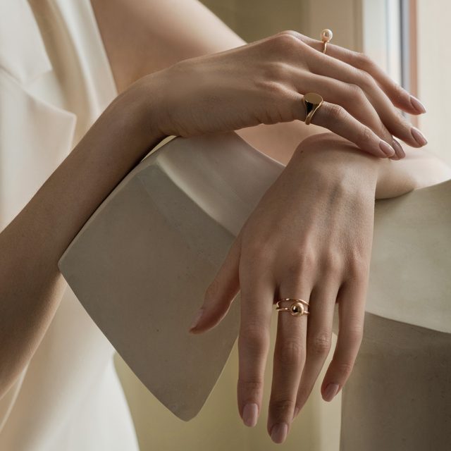 CLASSIC ROSE GOLD BALL RING - ROSE GOLD RINGS - 