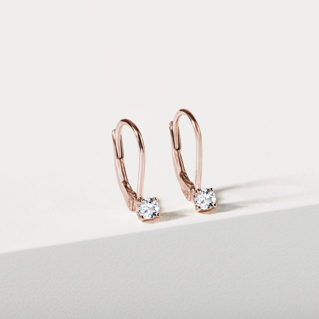 OHRRINGE AUS ROSÉGOLD MIT DIAMANT IM BRILLANTSCHLIFF - OHRRINGE DIAMANT - 