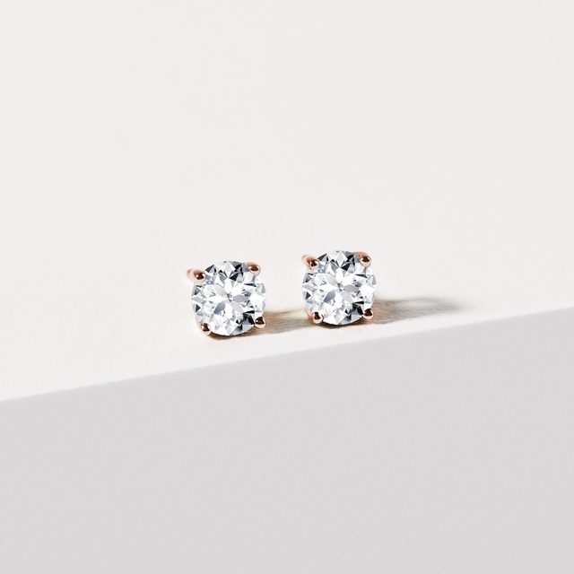 LUXURIÖSE 1CT DIAMANTOHRRINGE IN ROSÉGOLD - OHRSTECKER DIAMANT - 