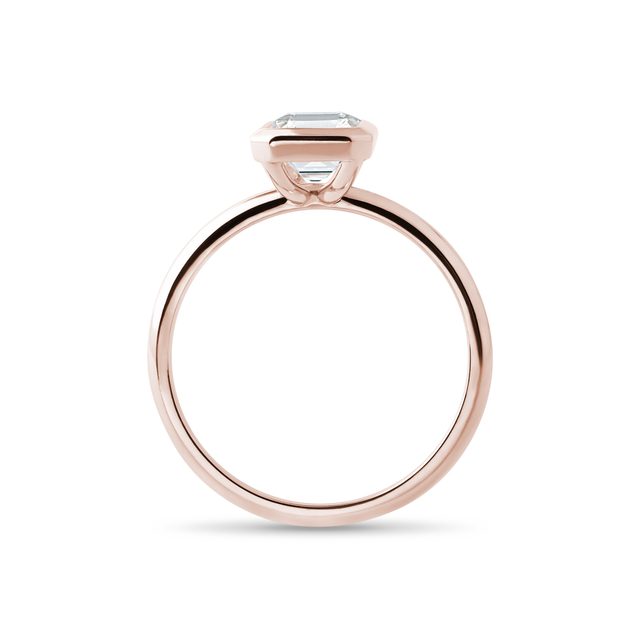 ROSE GOLD RADIANT CUT DIAMOND RING - RINGS WITH LAB-GROWN DIAMONDS - 