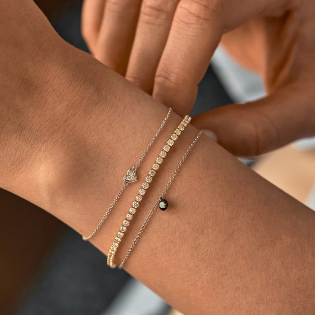 LIMITED EDITION NOIR DIAMOND BRACELET IN WHITE GOLD - DIAMOND BRACELETS - 