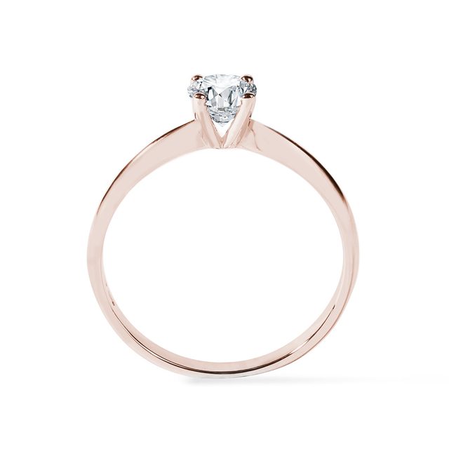 BAGUE EN OR ROSE AVEC DIAMANT DE SYNTHÈSE - BAGUES AVEC DIAMANTS DE SYNTHÈSE - 