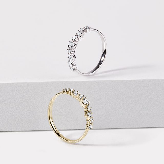 ALLIANCE EN OR JAUNE AVEC DIAMANT - ALLIANCES DE MARIAGE FEMMES - 