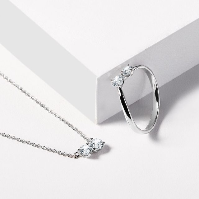 MODERNER RING MIT DIAMANT IN WEISSGOLD - RINGE DIAMANT - 