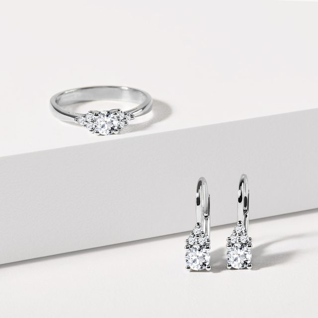 ELEGANTE OHRRINGE MIT DIAMANTEN IN WEISSGOLD - OHRRINGE DIAMANT - 