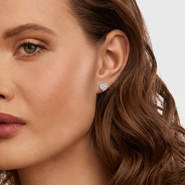 OHRRINGE MIT DIAMANTHERZEN IN ROSÉGOLD - OHRRINGE DIAMANT - 