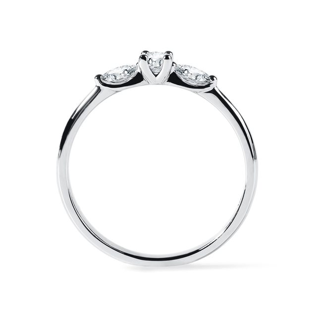 BAGUE DE FIANÇAILLES FLORALE EN OR BLANC AVEC DIAMANTS - BAGUES DE FIANÇAILLES EN DIAMANT - 