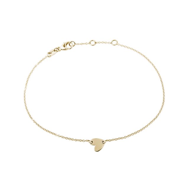 NÁRAMEK ZE ŽLUTÉHO ZLATA SE SRDÍČKEM - ZLATÉ NÁRAMKY - 