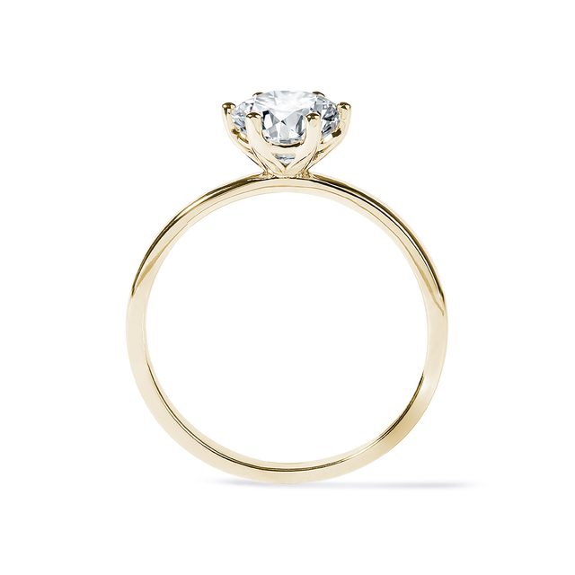ZÁSNUBNÝ PRSTEŇ ZO ŽLTÉHO ZLATA S 1CT DIAMANTOM - PRSTENE S LAB-GROWN DIAMANTMI - 