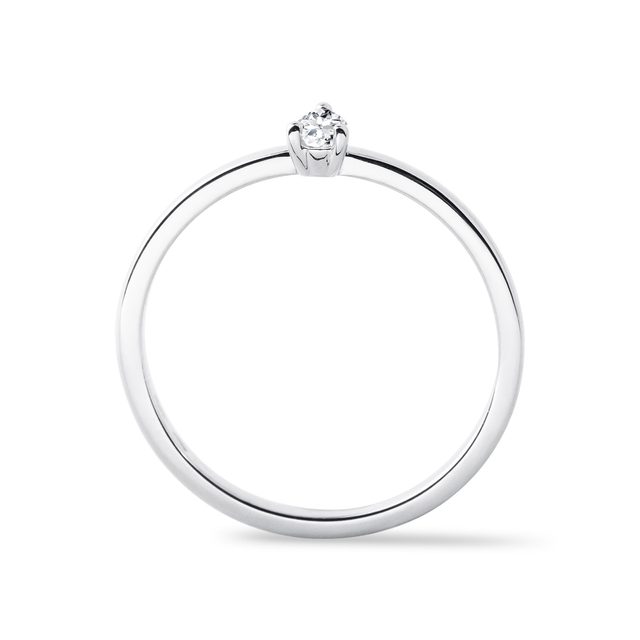 PEAR SHAPE DIAMOND WHITE GOLD RING - DIAMOND ENGAGEMENT RINGS - 