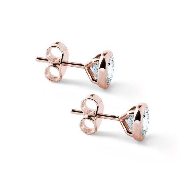 AQUAMARINE EARRINGS IN ROSE GOLD - AQUAMARINE EARRINGS - 
