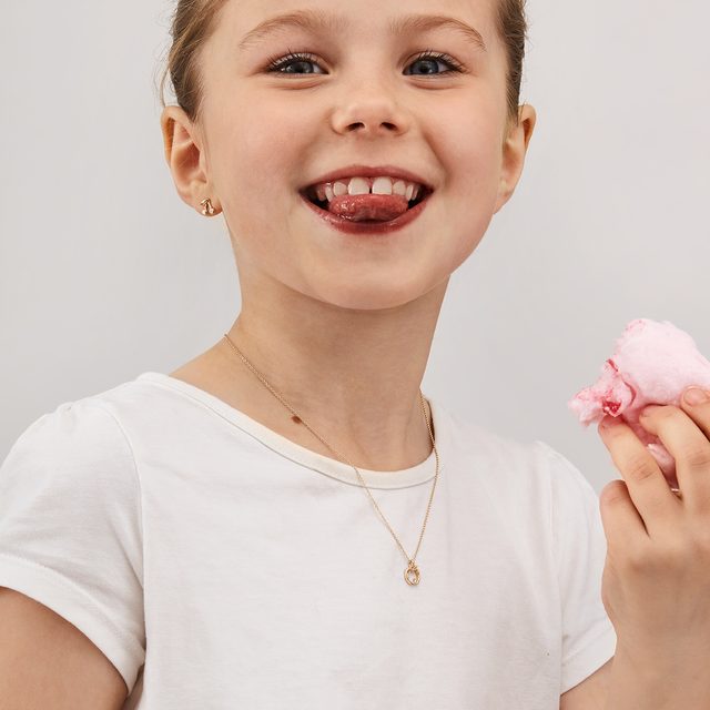 APPLE NECKLACE IN 14K ROSE GOLD - DIAMOND NECKLACES - 