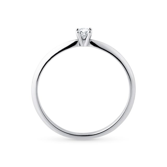 BAGUE DE FIANÇAILLES SERTIE D'UN DIAMANT EN OR BLANC - TAILLE BRILLANT - 