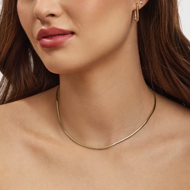 ZLATÝ ŘETÍZEK FLAT SNAKE V DÉLCE 40 CM - ZLATÉ ŘETÍZKY - 